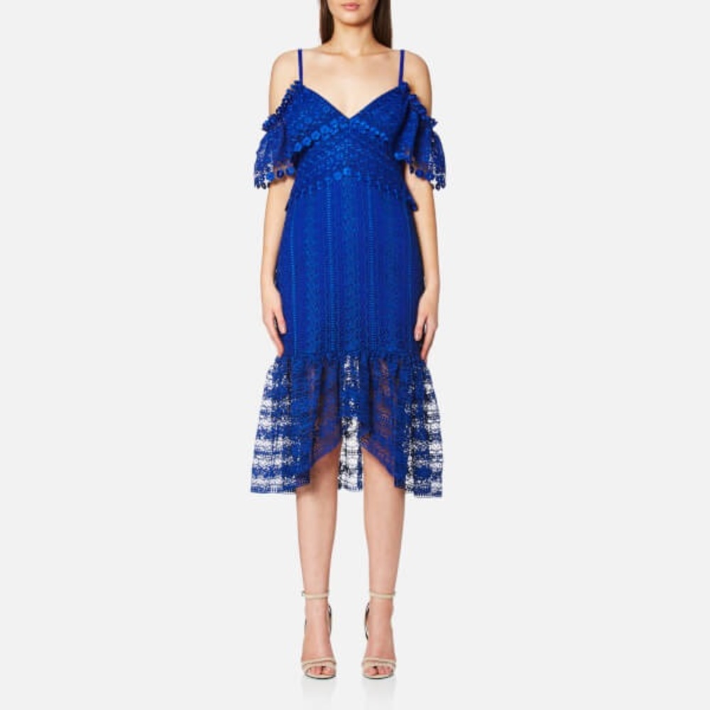 NWT Three floor enfold dress sapphire blue